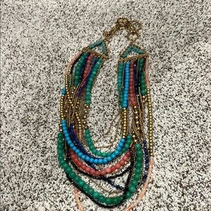 Stella & Dot Gold and Green Multi-Strand Necklace